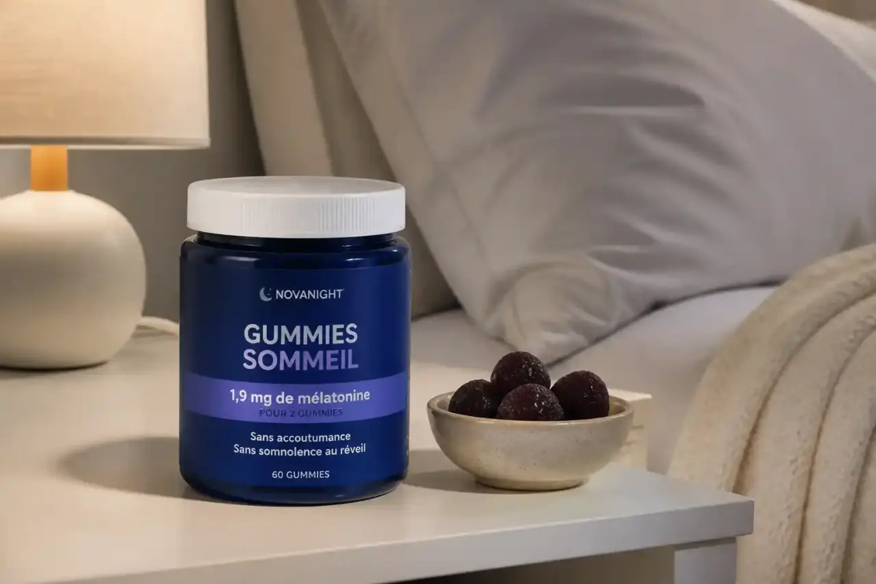 Gummies sommeil : 1,9 mg de mélatonine pour 2 gummies, sans accoutumance ni somnolence au réveil