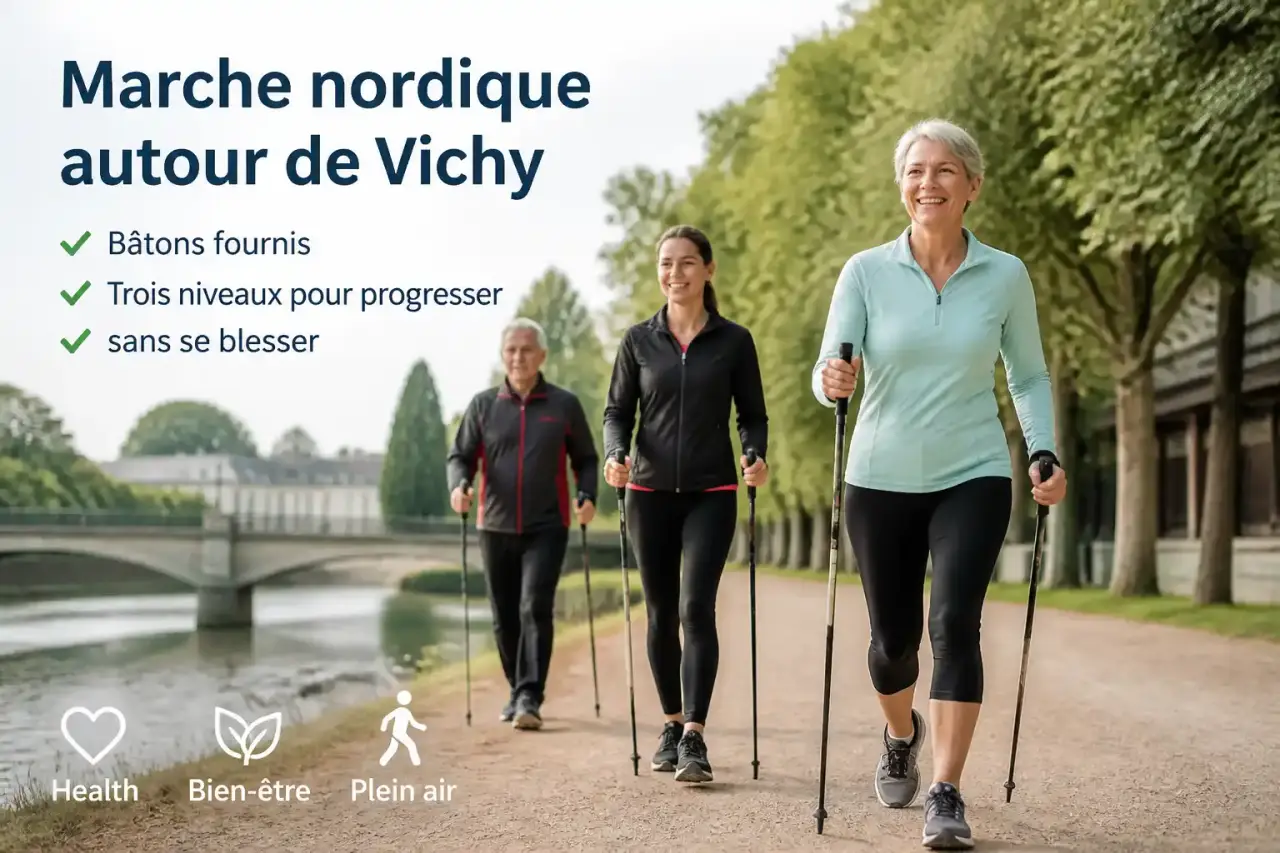 Marche nordique autour de Vichy : bâtons fournis et trois niveaux pour progresser sans se blesser
